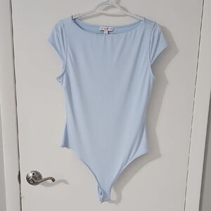 And Other Stories Pale Blue Cap-Sleeve Bodysuit